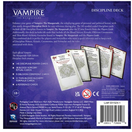 Vampire: The Masquerade 5th Edition - Discipline Deck Accessory - EN [1]