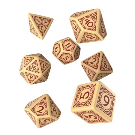 Zaruri - Q-Workshop - Viking Beige & Burgundy Dice Set: Valhalla (7 dice)