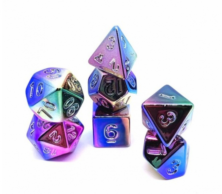 Precomenzi - Poly 7 Plastic Die Set - Shiny Rainbow