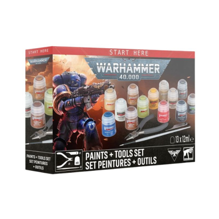 Noutăți - Warhammer 40K Paints + Tools Set (11th Edition) - EN