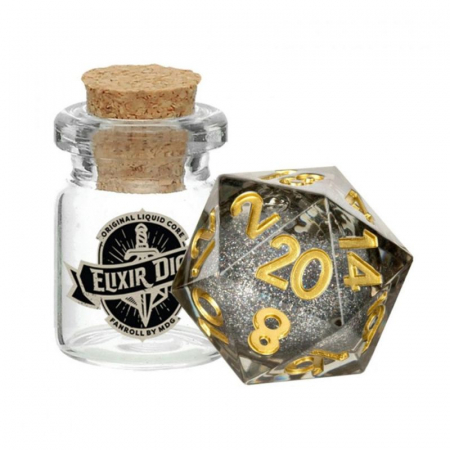 Accesorii - Zar D20 Elixir Liquid Core Dice - Vanishing Oil 55mm (1 dice)