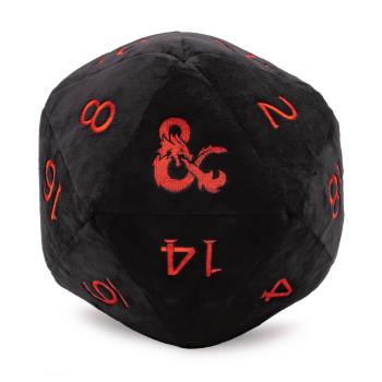 Dice - Jumbo D20 Dice Plush - Dungeons  Dragons - Black and Red