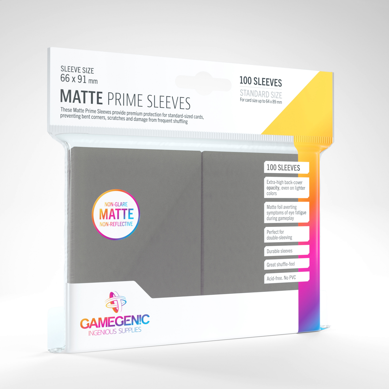 Gamegenic Standard Sleeves - Matte Prime Dark Gray 64x89mm (100 buc)