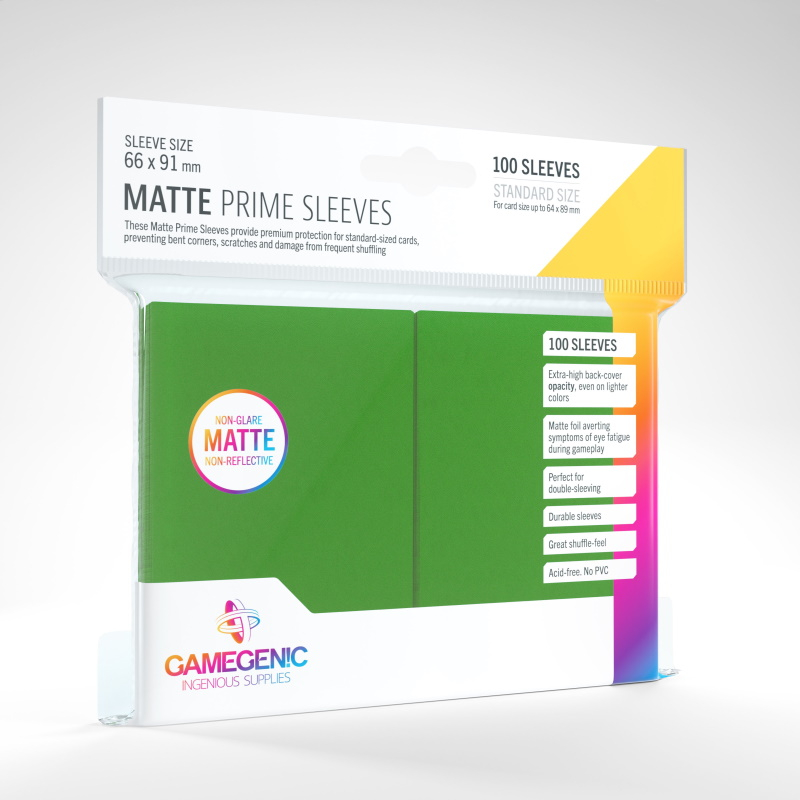 Gamegenic Standard Sleeves - Matte Prime Green 64x89mm (100 buc)