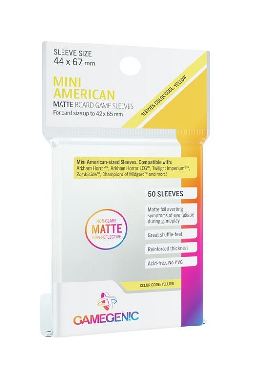 Gamegenic Mini American Sleeves - Matte Clear 42x65mm (50 buc)