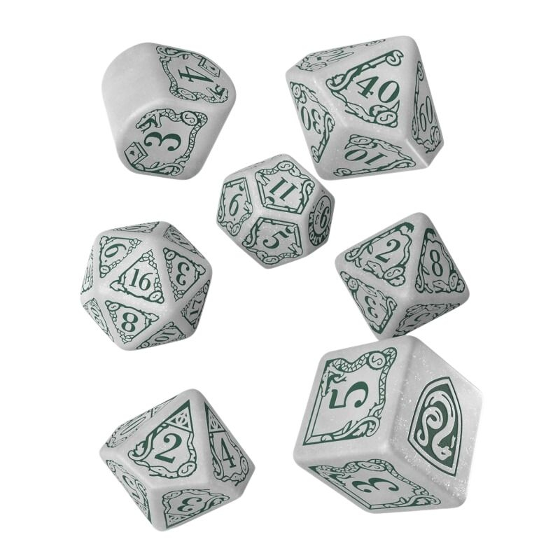 Harry Potter Modern Dice Set - Slytherin White (7 dice)