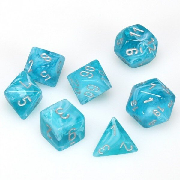 Chessex Luminary Polyhedral Dice Set Sky silver (7 dice)