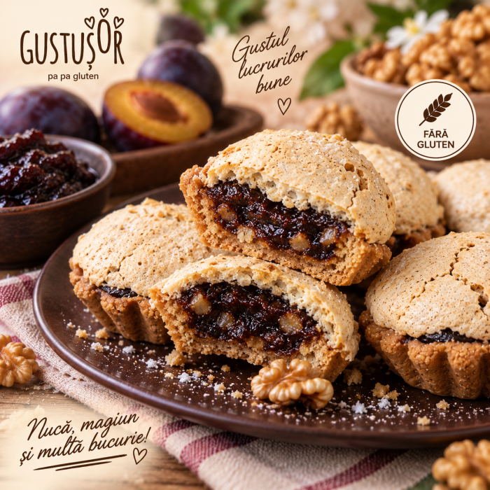 Coșulețe cu nucă și magiun fără gluten – Gustușor [2]