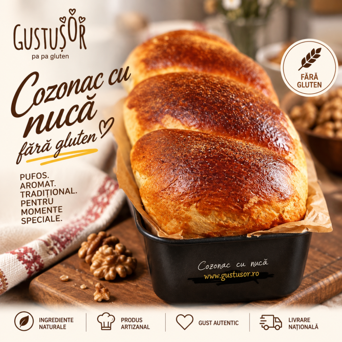 Cozonac cu nucă fără gluten – Gustușor [2]