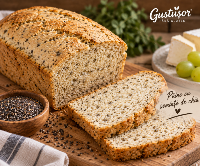 Pâine cu semințe de chia fără gluten Gustușor 500 g [2]