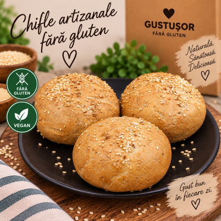 Pâine - Chiflă fără gluten cu susan – Gustușor