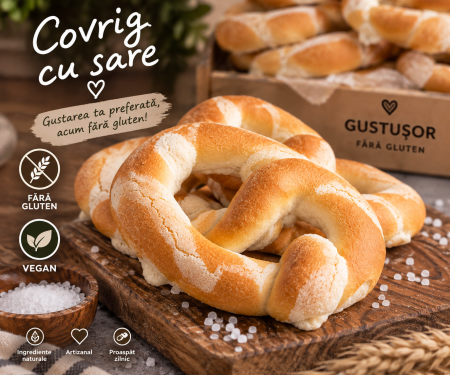 Patiserie sărată - Covrig cu sare fără gluten Gustușor