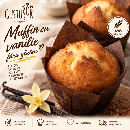 Patiserie dulce - Muffin cu vanilie fără gluten – Gustușor