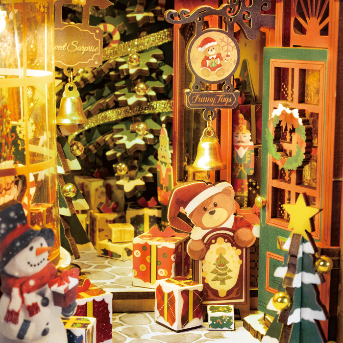 Puzzle 3D, Book Nook, Christmas Street, 289 piese, lemn [3]