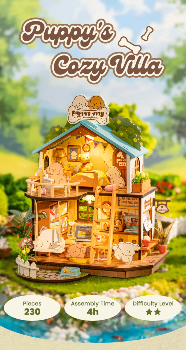Puzzle 3D, Casuta DIY, Puppy’s Cozy Villa, 230 piese [2]
