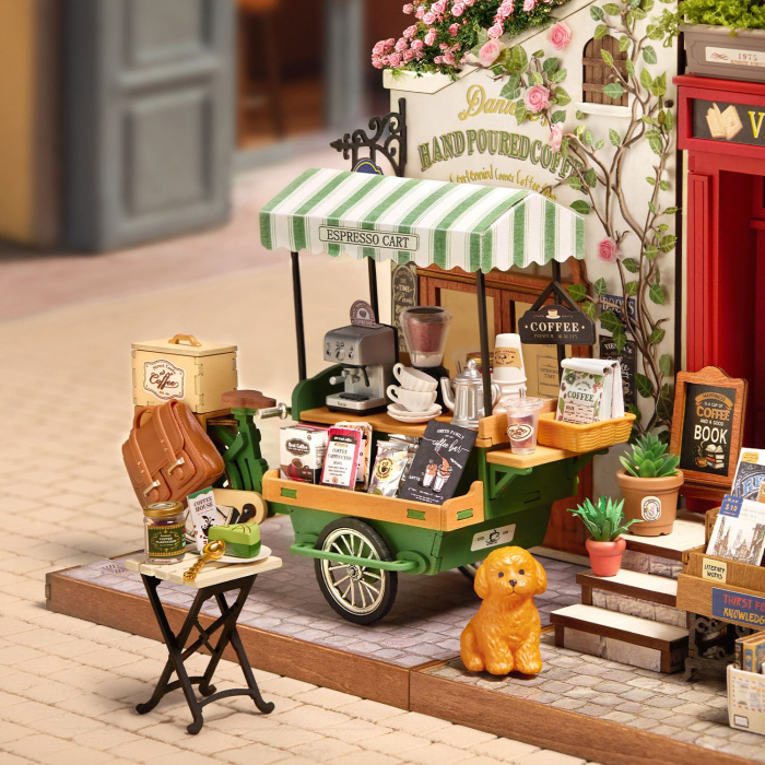 Puzzle 3D, Casuta DIY, Aromatic Coffee Cart, 162 piese [8]