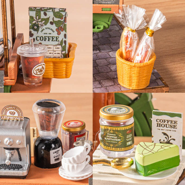 Puzzle 3D, Casuta DIY, Aromatic Coffee Cart, 162 piese [5]