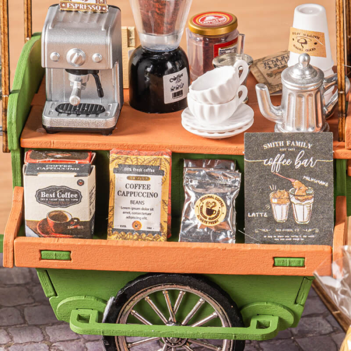 Puzzle 3D, Casuta DIY, Aromatic Coffee Cart, 162 piese [4]