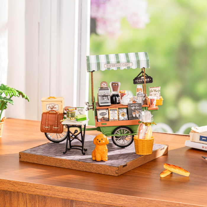 Puzzle 3D, Casuta DIY, Aromatic Coffee Cart, 162 piese [2]
