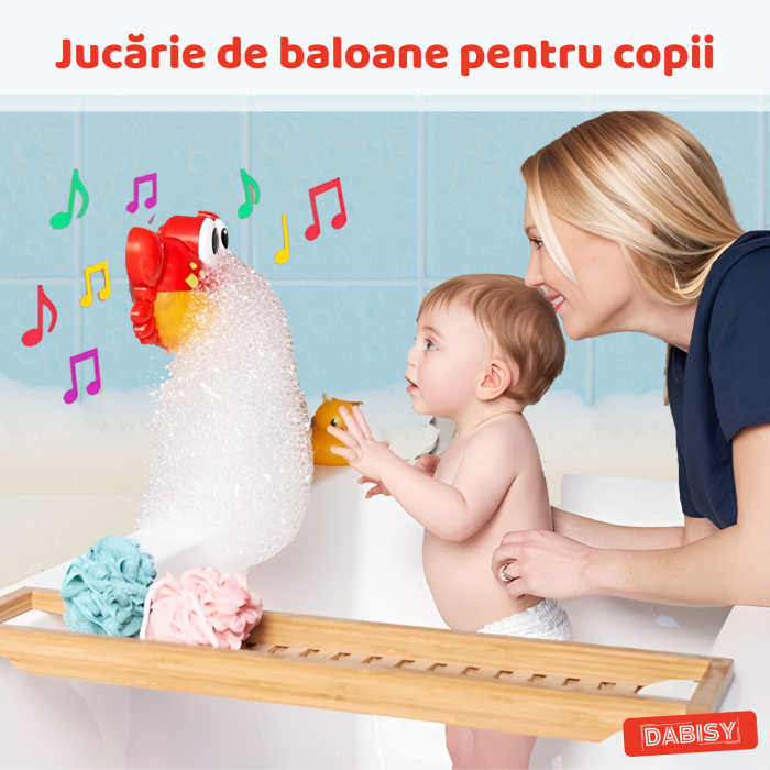 Jucarie de baie pentru copii, DABISY, model CRAB, automata, cu muzica si ventuze, 12 melodii, jucarie interactiva pentru baie, cadou 3-6 ani, rosu [2]