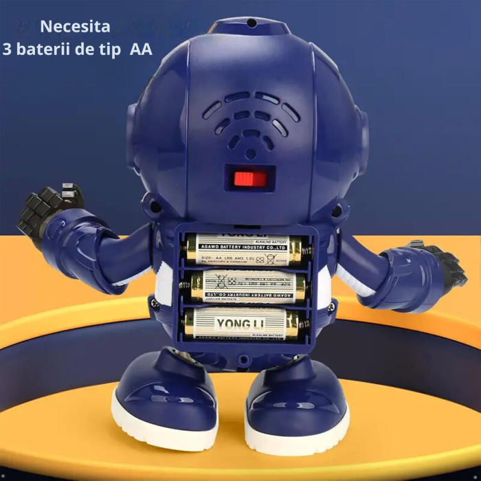 Jucarie interactiva pentru copii model RATOI ASTRONAUT, DABISY, muzica si lumini, design inovativ si lumini, 3 moduri dans, albastru galben, +1 an [7]