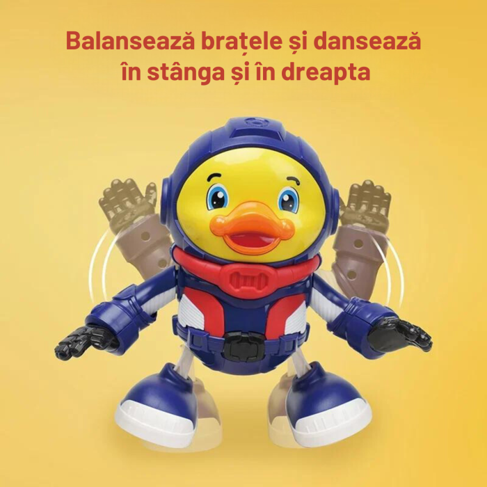Jucarie interactiva pentru copii model RATOI ASTRONAUT, DABISY, muzica si lumini, design inovativ si lumini, 3 moduri dans, albastru galben, +1 an [2]