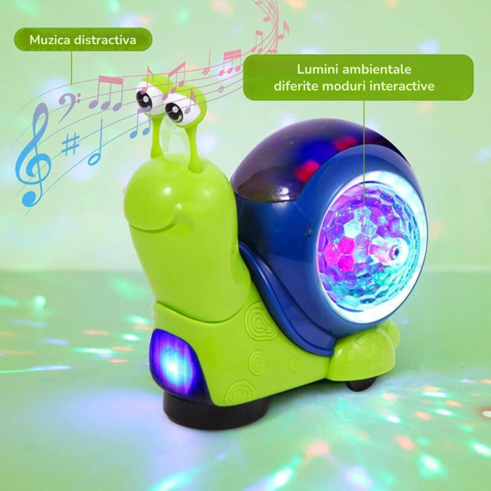 Jucarie senzoriala pentru copii model MELC, DABISY, muzica si lumini, interactiva, pentru copii peste 3 ani, design inovativ si iluminat, functie cascadorii si dans, multicolor [2]
