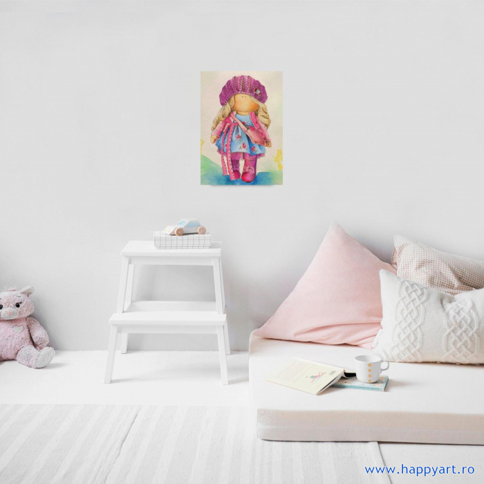 Kit goblen cu diamante, cu sasiu, Papusa Nicolle, 30X40 cm, diamante rotunde, 35 culori, nivel avansat, LE044 [2]