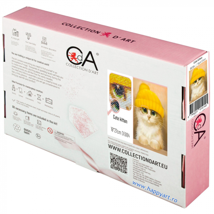 Kit goblen cu diamante, fara sasiu, Pisoias, 19X27 cm, diamante patrate, nivel avansat, DE004 [4]