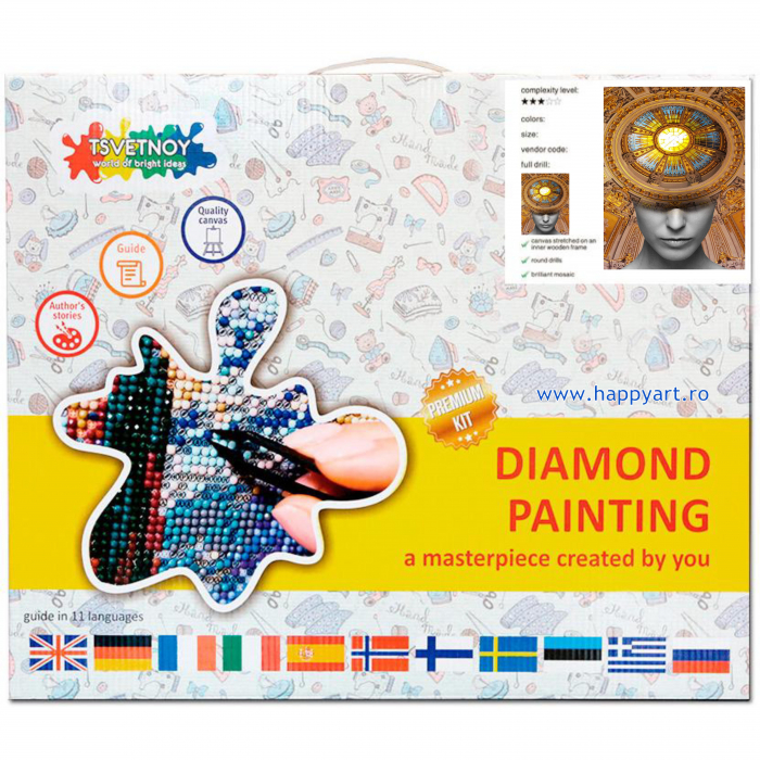 Kit goblen cu diamante, cu sasiu, Amintiri din Dome, 50X65 cm, diamante rotunde, 30 culori, nivel avansat, LMC026 [3]