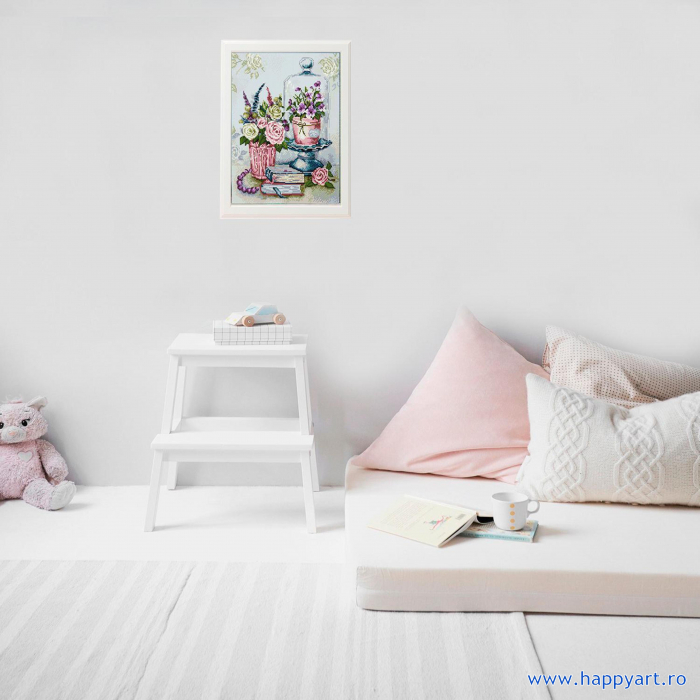 Kit goblen cu diamante, cu sasiu, Nice little things, 40X50 cm, diamante rotunde, 31 culori, nivel avansat, LG022 [5]