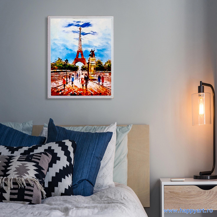 Kit goblen cu diamante, cu sasiu, Turnul Eiffel, 40X50 cm, diamante rotunde, 33 culori, nivel avansat, LG281 [2]