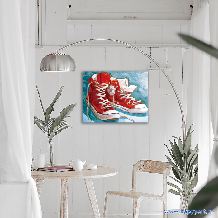Kit goblen cu diamante, cu sasiu, Sneakers, 40X50 cm, diamante rotunde, 21 culori, nivel avansat, LG153 [4]