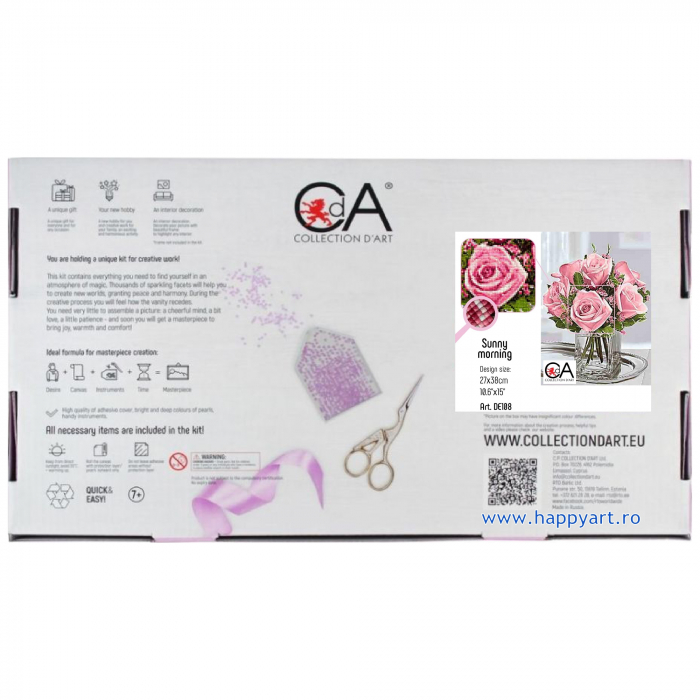 Kit goblen cu diamante, fara sasiu, Dimineata insorita, 27X38 cm, diamante patrate, 27 culori, nivel avansat, DE108 [5]