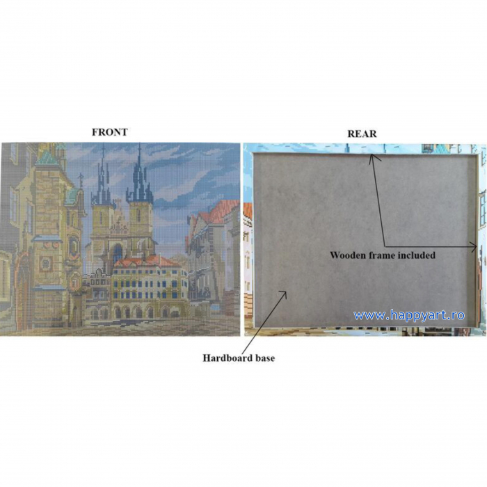 Kit goblen cu diamante Apus peste Paris, cu sasiu, 40X50 cm, 35 culori [3]
