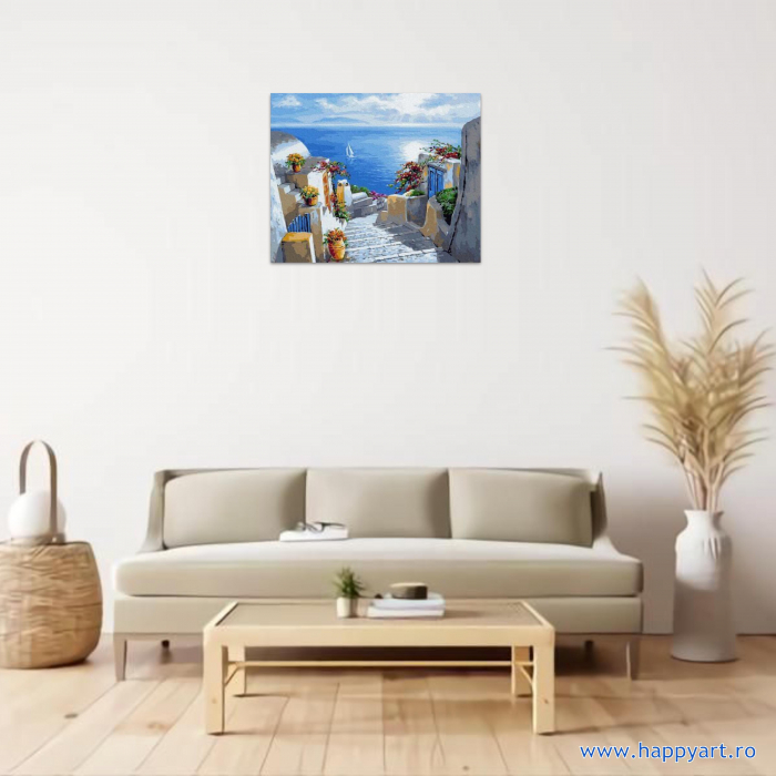 Kit pictura pe numere Santorini, cu sasiu, 40X50 cm, 29 culori, PC4050225 [2]