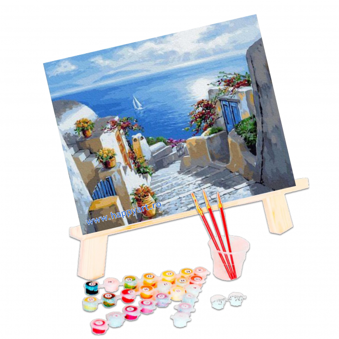 Kit pictura pe numere Santorini, cu sasiu, 40X50 cm, 29 culori, PC4050225 [3]