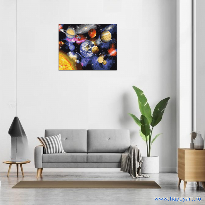 Kit pictura pe numere, Parada planetelor, cu sasiu, 50x65 cm, 28 culori [2]