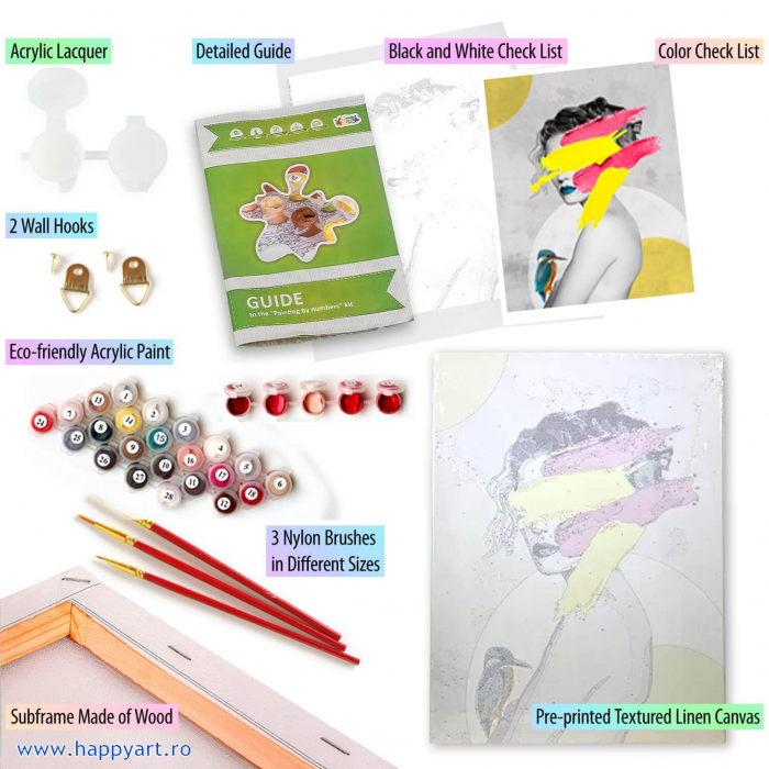 Kit Pictura pe numere, Abstract, cu sasiu, 30X40 cm, 24 culori, nivel avansat, ME1139 [4]