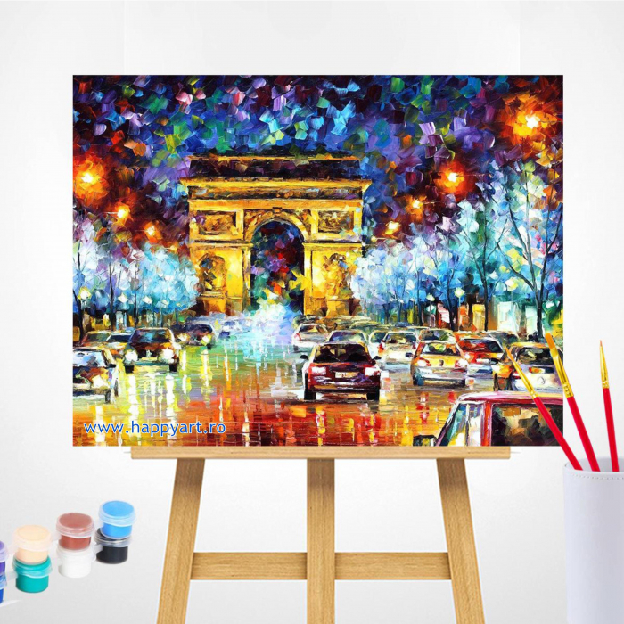 Kit pictura pe numere, cu sasiu, Arcul de triumf, 40X50 cm, 23 culori, nivel avansat, MG1018 [2]