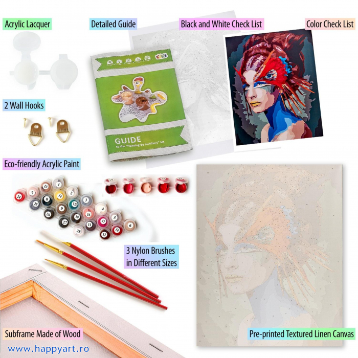 Kit pictura pe numere, cu sasiu, Bal mascat, 40X50 cm, 28 culori, nivel avansat, MG2149 [5]