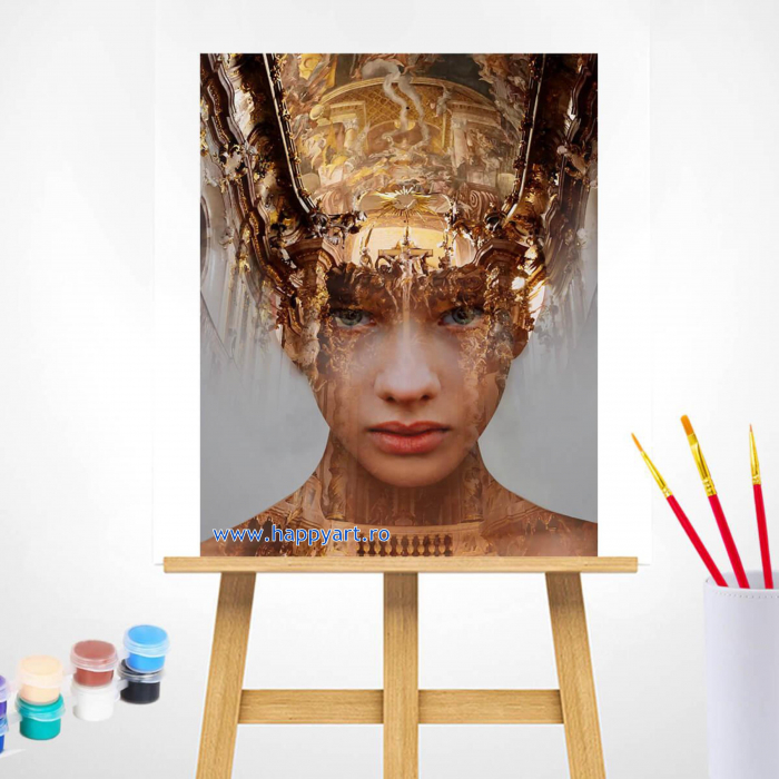 Kit pictura pe numere, cu sasiu, Beauty of history, 40X50 cm, 30 culori, nivel avansat, MG2424 [2]