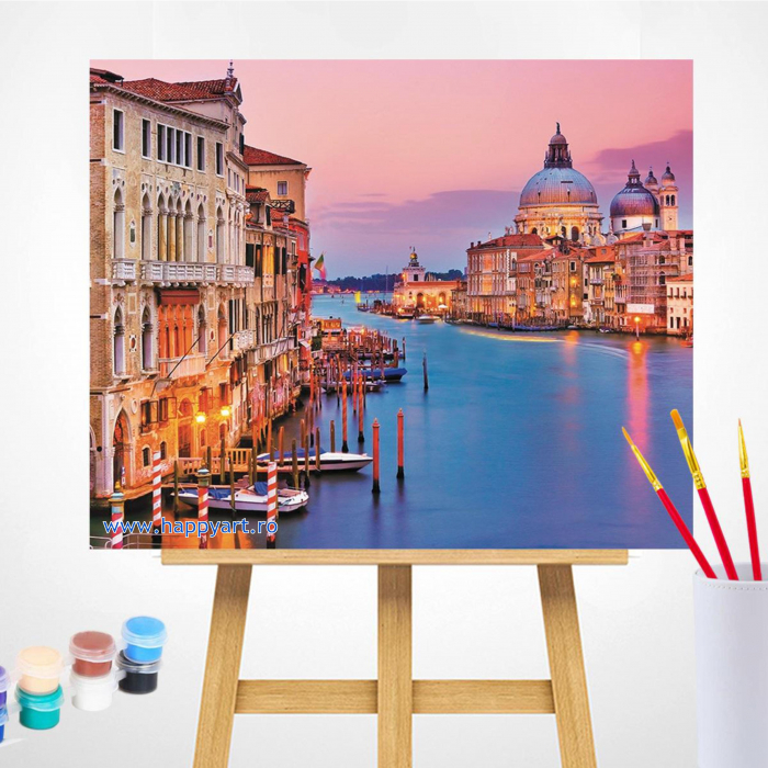 Kit pictura pe numere, cu sasiu, Venetia, 40X50 cm, 30 culori, nivel avansat, MG2409 [2]
