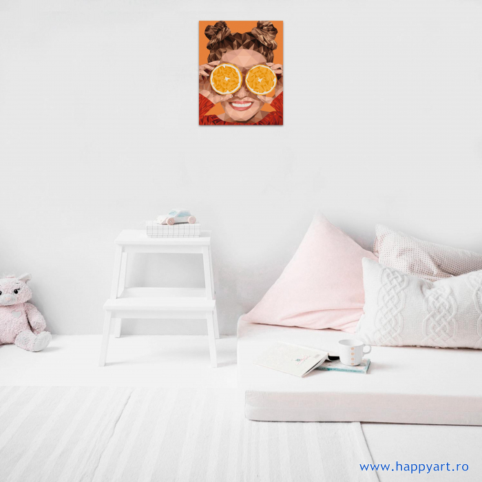 Kit pictura pe numere, cu sasiu, Orange fun, 40X50 cm, 27 culori, nivel avansat, MG2428 [3]