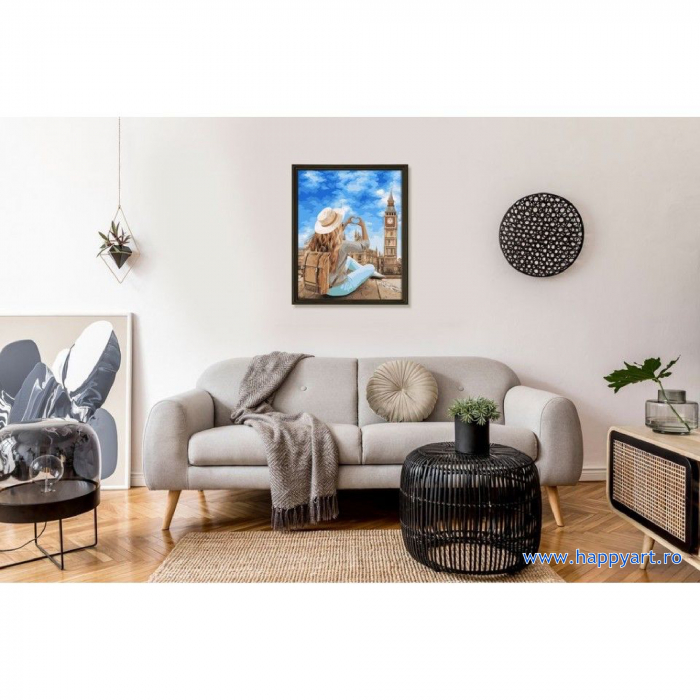 Kit pictura pe numere, cu sasiu, Londra, I love you!, 40X50 cm, 24 culori, nivel mediu, J050 [2]