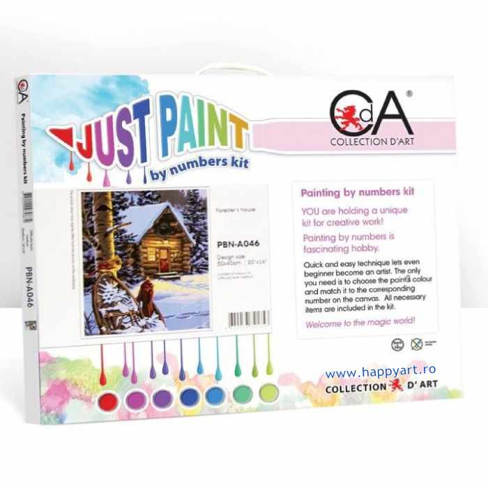 Kit pictura pe numere, cu sasiu, Pantera neagra, 40X50 cm, 24 culori, nivel avansat, H155 [3]