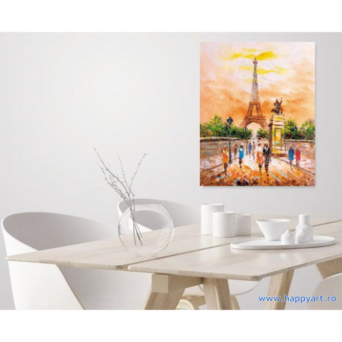 Kit pictura pe numere, cu sasiu, Turnul Eiffel, 40X50 cm, 24 culori, nivel avansat, MG2405 [3]