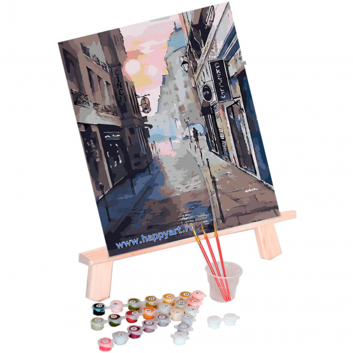 Kit pictura pe numere, cu sasiu, Straduta, 40X50 cm, 24 culori, nivel avansat, MG2083 [2]