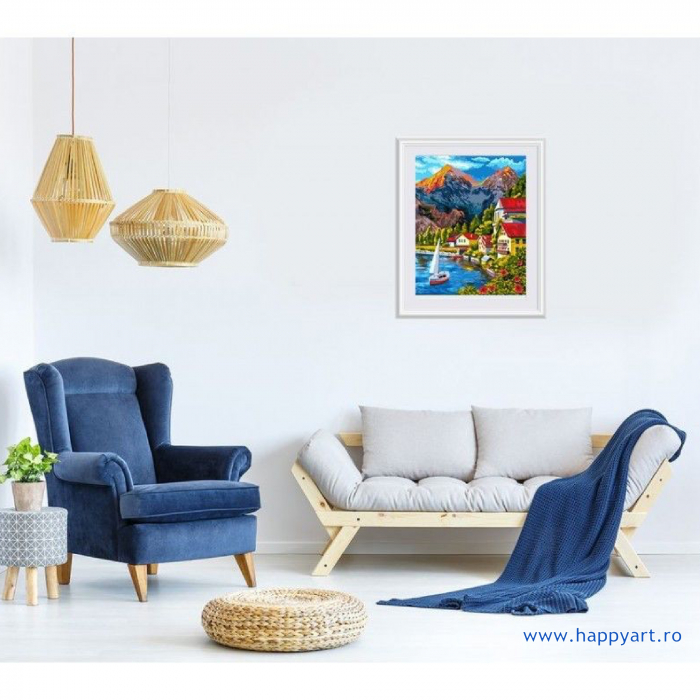 Kit pictura pe numere, cu sasiu, Vara pe coasta, 40X50 cm, 24 culori, nivel mediu, A084 [2]