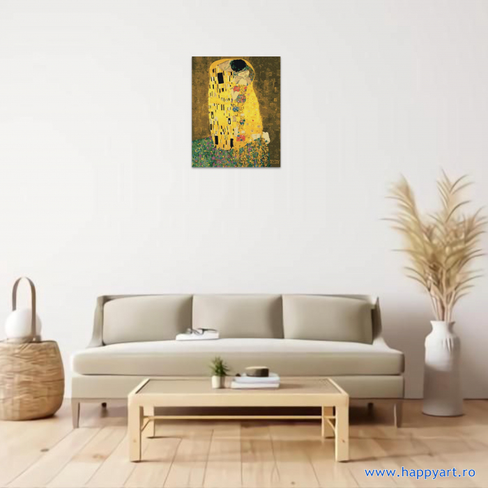Kit pictura pe numere Sarutul II de Gustav Klimt, cu sasiu, 40X50 cm, 27 culori, PC4050358 [2]